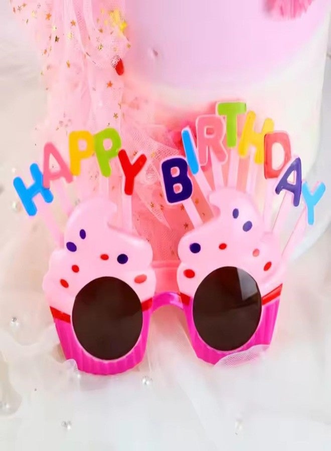 we3 Birthday Party Decorative Goggles Eyewear for Kids & Adults Colorful Plastic Goggles with Happy Birthday Design Fun and Photo Booth Props (Pack Of 4, Pink) - Image 3